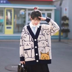 Gilet Chat Kawaii -Dessin Animé Vêtements 1677172517655 1 2