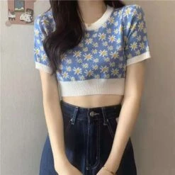 Crop Top Fleuri -Dessin Animé Vêtements 20210816225923 1