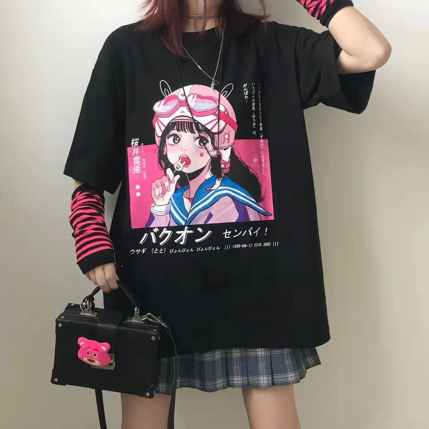 T Shirt Oversize - Harajuku Lollipop Girl Japonais 13 T Shirt Oversize - Harajuku Lollipop Girl Japonais – Image 13
