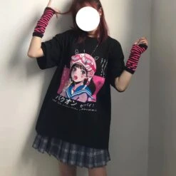 T Shirt Oversize - Harajuku Lollipop Girl Japonais 25 T Shirt Oversize - Harajuku Lollipop Girl Japonais -Dessin Animé Vêtements 20220626210128 2