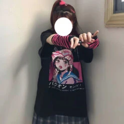 T Shirt Oversize - Harajuku Lollipop Girl Japonais 22 T Shirt Oversize - Harajuku Lollipop Girl Japonais -Dessin Animé Vêtements 20220626210133 1