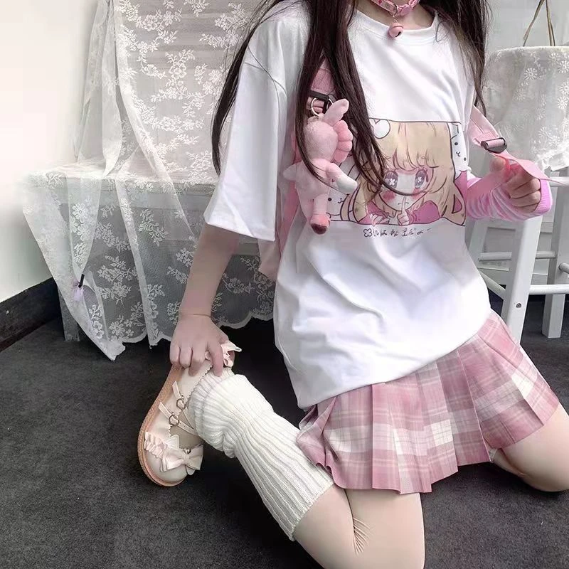 T Shirt Oversize - Harajuku Kawaii Girl Japonais 4 T Shirt Oversize - Harajuku Kawaii Girl Japonais – Image 4