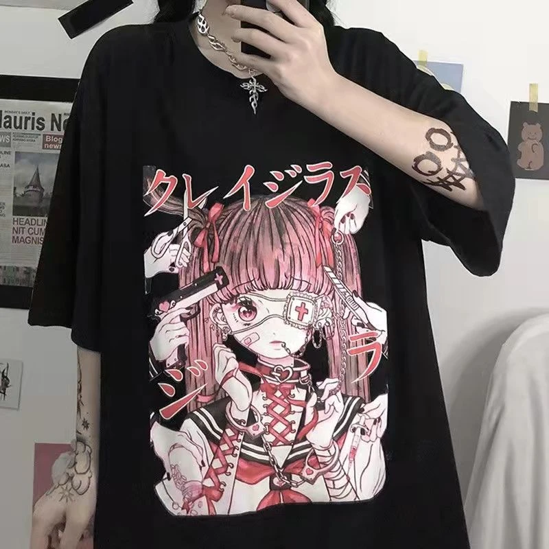 T Shirt Oversize - Harajuku Egirl Japonais 2 T Shirt Oversize - Harajuku Egirl Japonais – Image 2