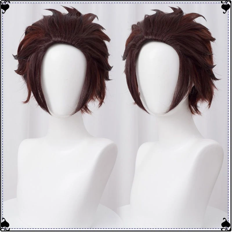 Perruque Cosplay Demon Slayer Tanjiro 1 Perruque Cosplay Demon Slayer Tanjiro