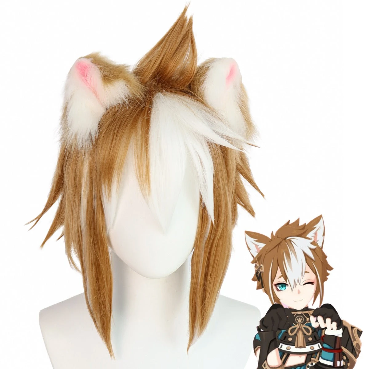 Perruque - Genshin Impact Gorou 1 Perruque - Genshin Impact Gorou