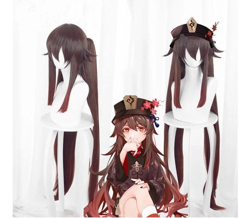 Perruque Cosplay Genshin Impact Hu Tao 1 Perruque Cosplay Genshin Impact Hu Tao