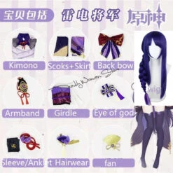 Costume - Cosplay Genshin Impact Raiden Shogun -Dessin Animé Vêtements 20220930145329