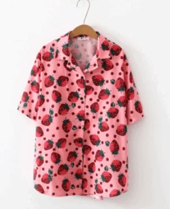 Chemise Coréenne Fraise