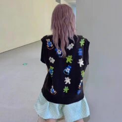 Pull Sans Manche Ours -Dessin Animé Vêtements pull sans manche 4